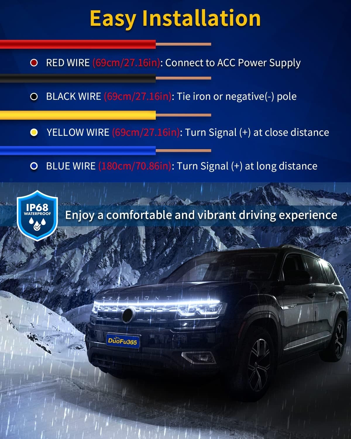 Exterior Car LED Hood Light Strip,RGB Multicolor Dynamic Scan Start Up Hoodbeam Kit with App - Remote Control,59 Inch 12V Updated Waterproof Hood Glow Lights for Cars, Trucks,SUV (1set) - Image 12