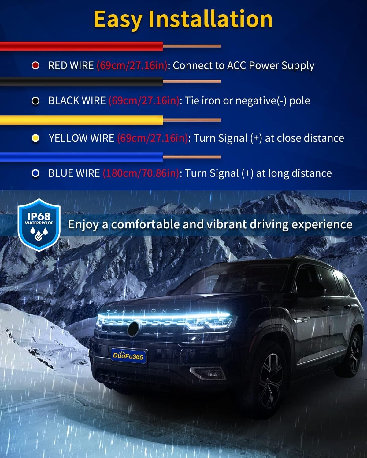 Exterior Car LED Hood Light Strip,RGB Multicolor Dynamic Scan Start Up Hoodbeam Kit with App - Remote Control,59 Inch 12V Updated Waterproof Hood Glow Lights for Cars, Trucks,SUV (1set) - Image 17