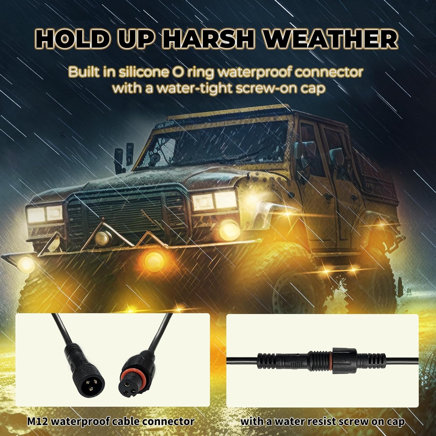 8 Pods Full Angle RGB Rock Lights Compatible with 12V Trucks Jeep UTV SUV ATV Boat Golf Cart, Waterproof, Multi-Color,Brake Light, App/Remote Control Led Rock Lights with Music Mode - Image 5