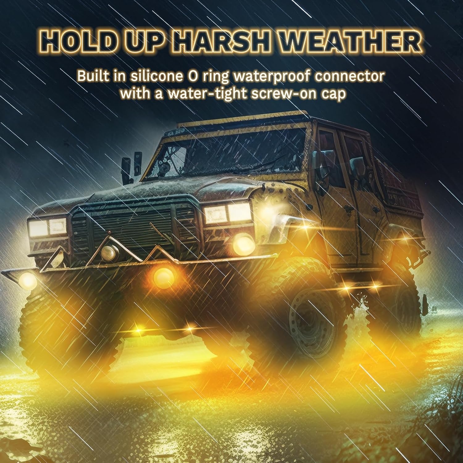 8 Pods Full Angle RGB Rock Lights Compatible with 12V Trucks Jeep UTV SUV ATV Boat Golf Cart, Waterproof, Multi-Color,Brake Light, App/Remote Control Led Rock Lights with Music Mode - Image 17