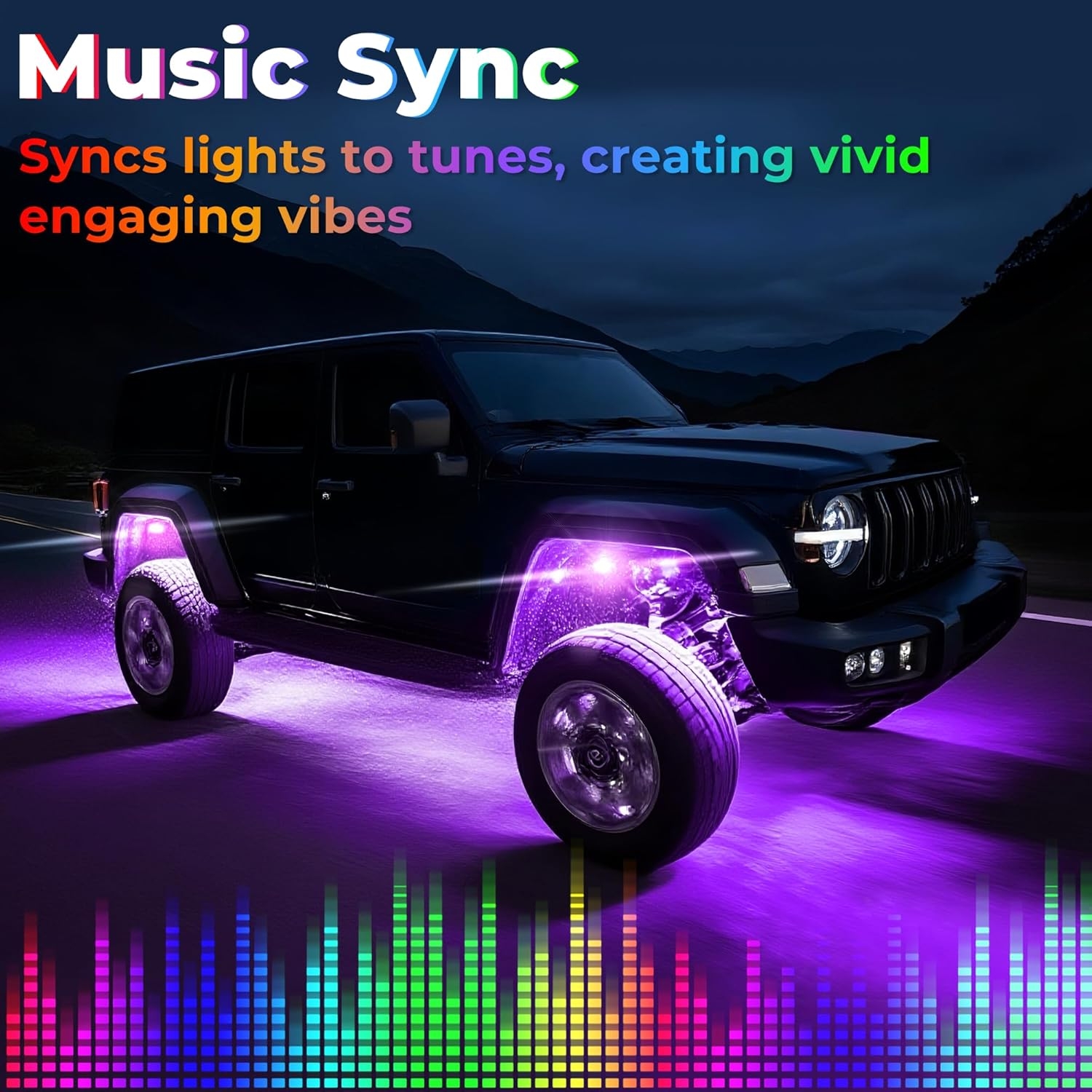 8 Pods Full Angle RGB Rock Lights Compatible with 12V Trucks Jeep UTV SUV ATV Boat Golf Cart, Waterproof, Multi-Color,Brake Light, App/Remote Control Led Rock Lights with Music Mode - Image 27