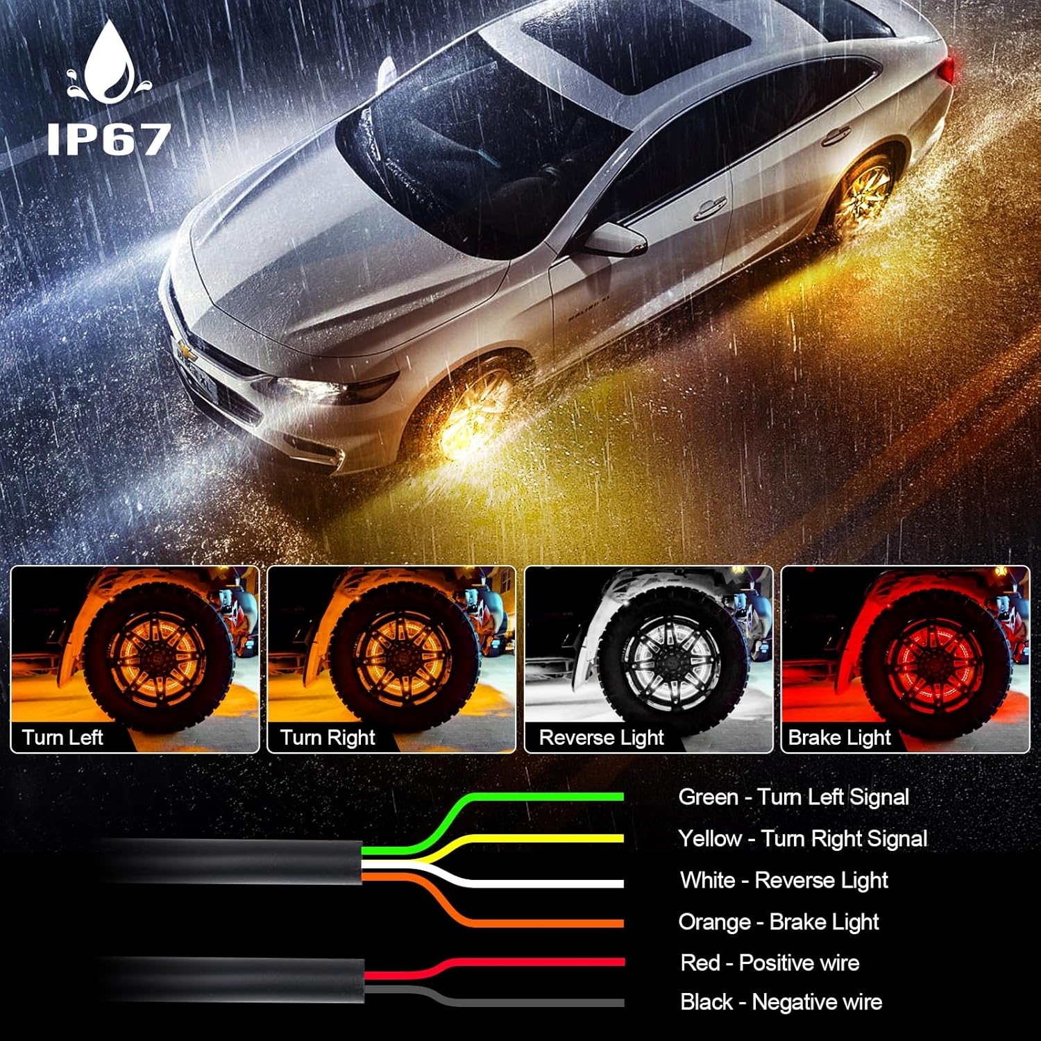 Adjustable 14-18inch 2-Rows Adjustable Wheel Ring Lights, RGBW Wheel Lights for Truck, LED Chases Dancing Color Rim Lights Fit for All Truck Pickup Car SUV Off-Road 4 Wheels Vehicle - Image 12