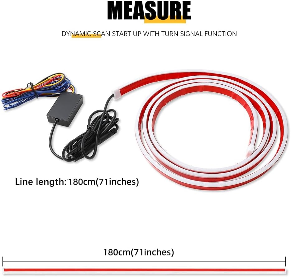 DREAMIZER 71" 12V RGB Car LED Lights Exterior Flexible Hood Light Strip,IP68 Waterproof Dynamic Car LED Strip Light with Turn Signal for Cars Truck SUV,APP Control - Image 3