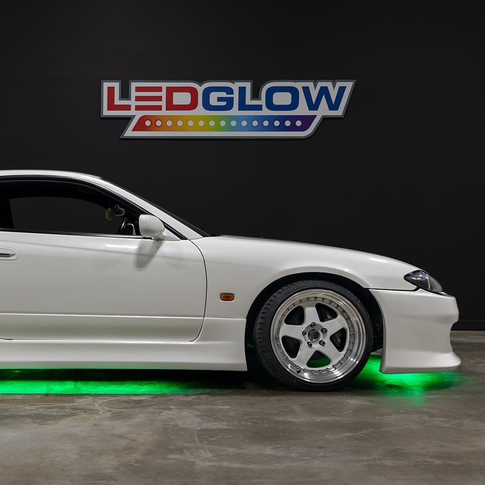 LEDGlow 4pc Green Flexible Car Slimline LED Underbody Underglow Accent Neon Lighting Kit - 4 Unique Patterns - Water Resistant, Low Profile Tubes - Includes Control Box & Remote - Image 4