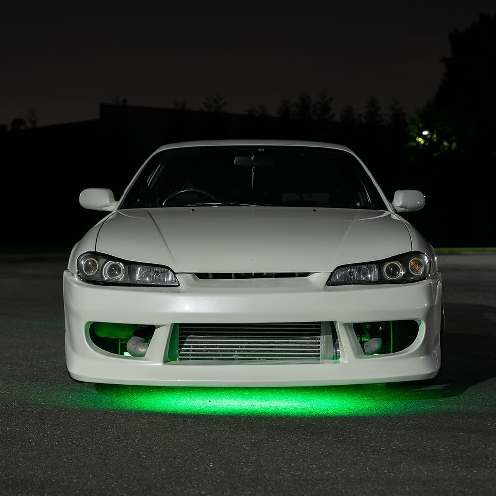 LEDGlow 4pc Green Flexible Car Slimline LED Underbody Underglow Accent Neon Lighting Kit - 4 Unique Patterns - Water Resistant, Low Profile Tubes - Includes Control Box & Remote - Image 6