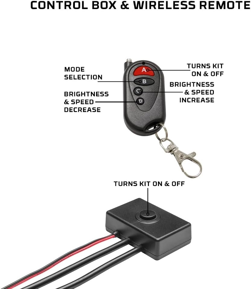 LEDGlow 4pc Green Flexible Car Slimline LED Underbody Underglow Accent Neon Lighting Kit - 4 Unique Patterns - Water Resistant, Low Profile Tubes - Includes Control Box & Remote - Image 7