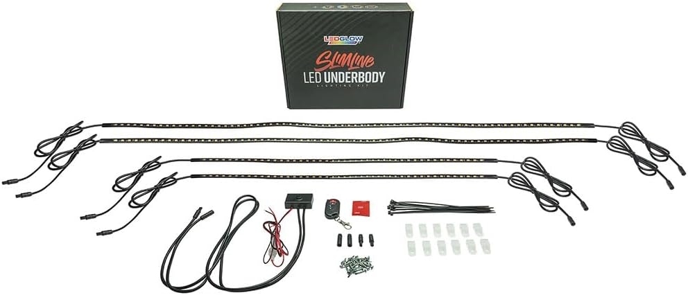 LEDGlow 4pc Green Flexible Car Slimline LED Underbody Underglow Accent Neon Lighting Kit - 4 Unique Patterns - Water Resistant, Low Profile Tubes - Includes Control Box & Remote - Image 9