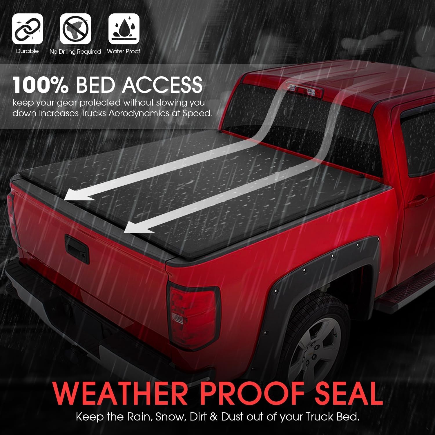 DNA MOTORING New Upgrade Truck Bed Top Hard Solid Tri-Fold Tonneau Cover Compatible with 14-18 Silverado Sierra 1500/15-19 Silverado Sierra 2500HD 3500HD 6.5' Bed, TTC-HARD-038 - Image 13