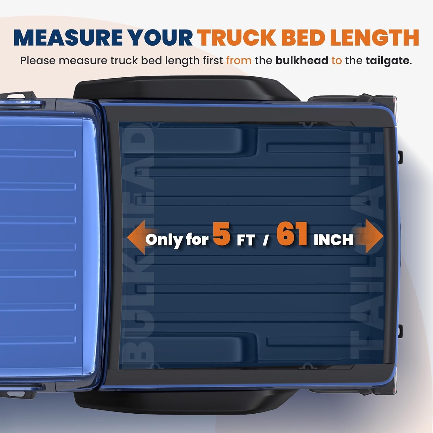 Tri Fold Soft Truck Bed Tonneau Cover Compatible for 2020-2024 Jeep Gladiator Fleetside 5FT(60'') Bed - Image 8