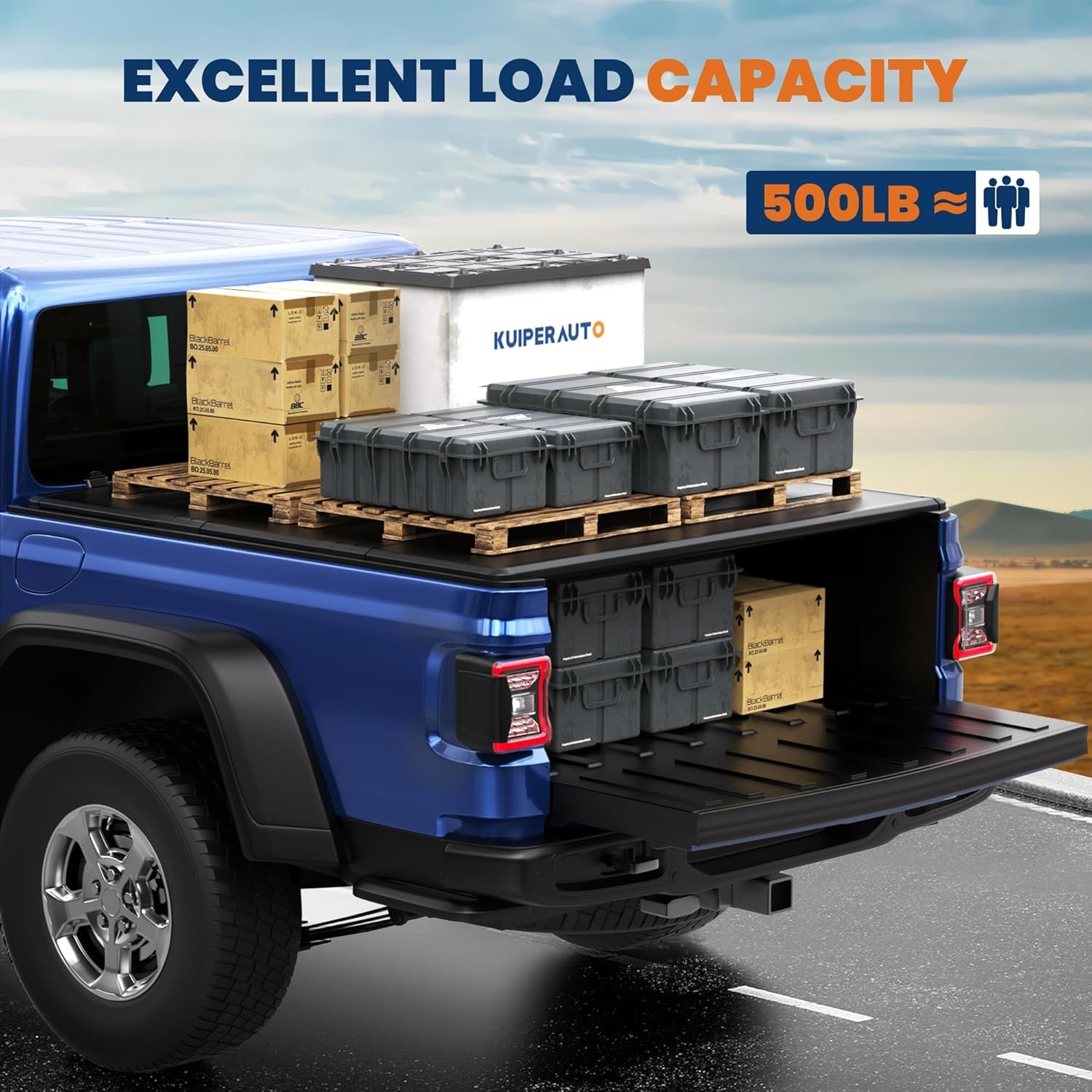 Tri Fold Soft Truck Bed Tonneau Cover Compatible for 2020-2024 Jeep Gladiator Fleetside 5FT(60'') Bed - Image 12