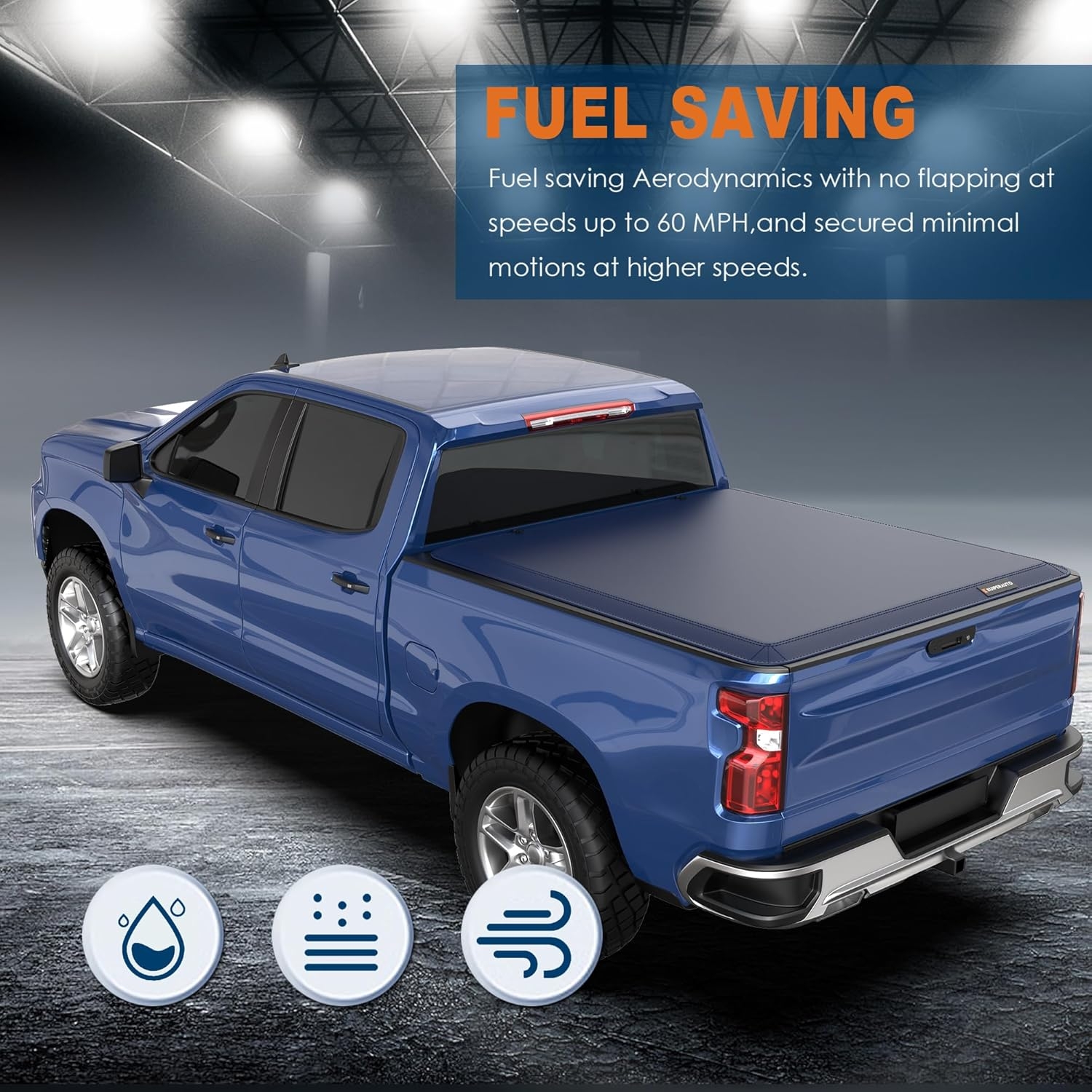 Tri Fold Soft Truck Bed Tonneau Cover Compatible for 2020-2024 Jeep Gladiator Fleetside 5FT(60'') Bed - Image 16