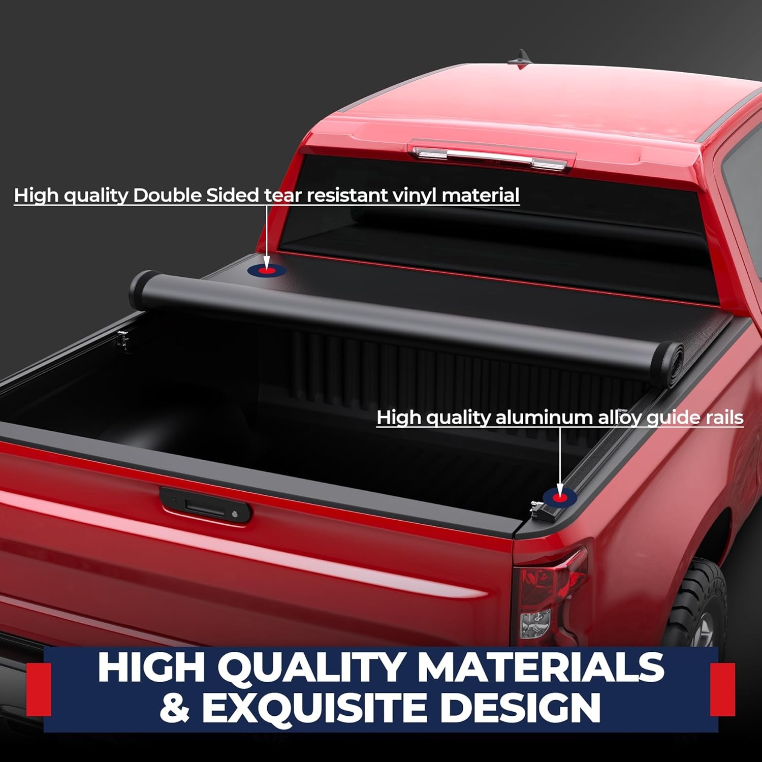 MOSTPLUS Roll-Up Soft Vinyl Truck Bed Tonneau Cover Compatible with 2020-2024 2025 Chevy Chevrolet Silverado GMC Sierra 2500 3500 HD 6.8 FT Bed Fleetside-82.2 Inch - Image 5