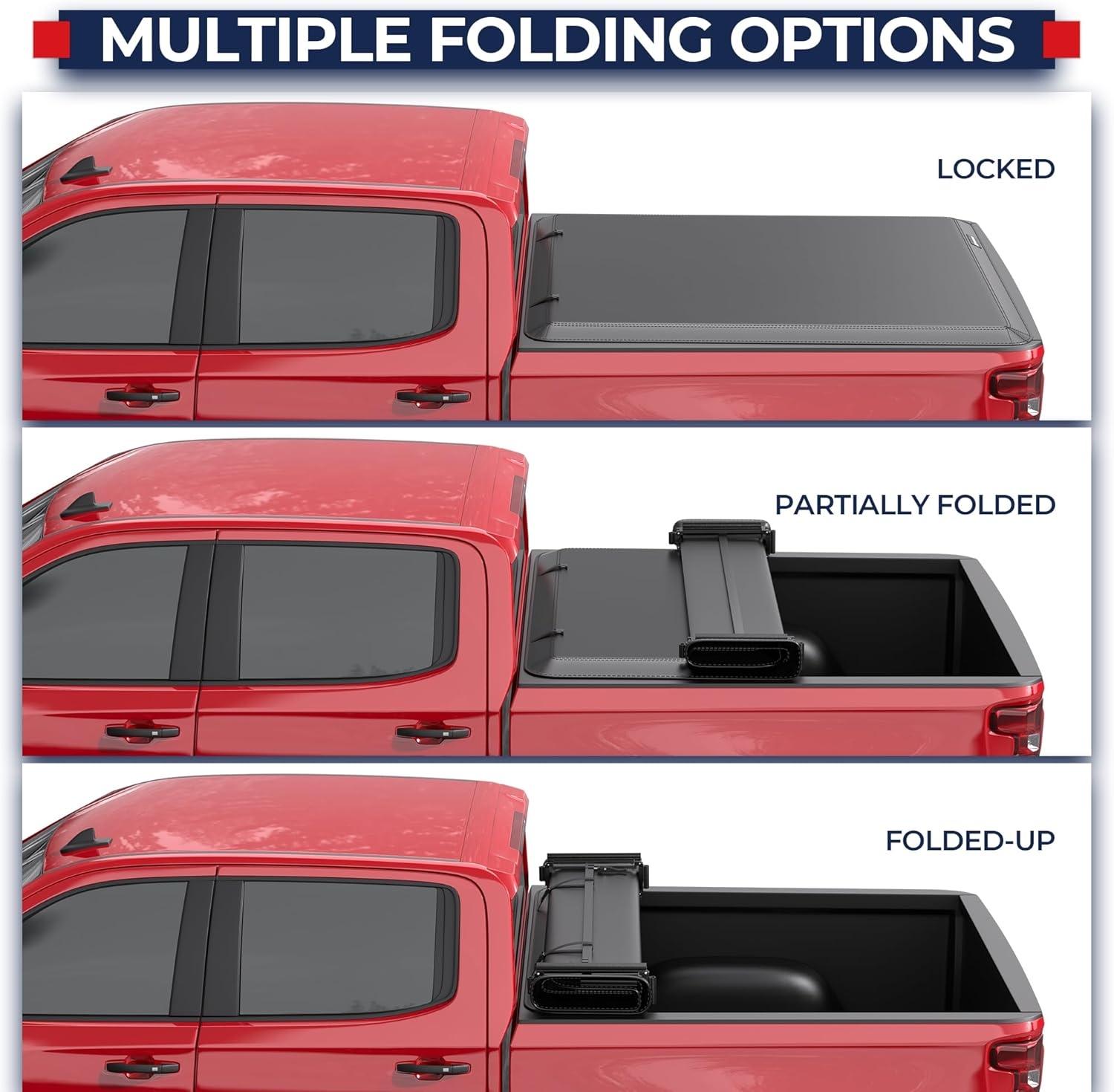 MOSTPLUS Roll-Up Soft Vinyl Truck Bed Tonneau Cover Compatible with 2020-2024 2025 Chevy Chevrolet Silverado GMC Sierra 2500 3500 HD 6.8 FT Bed Fleetside-82.2 Inch - Image 10