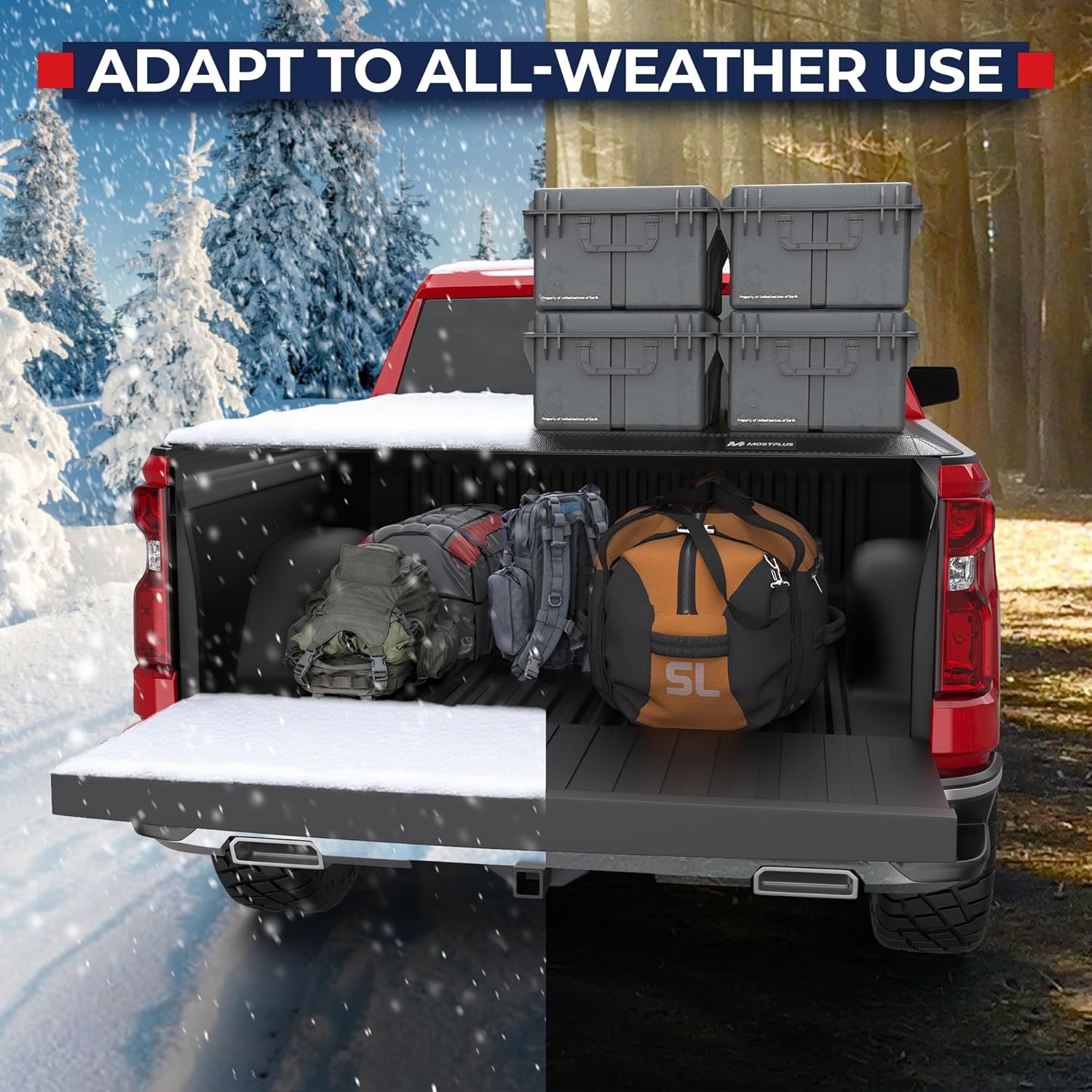 MOSTPLUS Roll-Up Soft Vinyl Truck Bed Tonneau Cover Compatible with 2020-2024 2025 Chevy Chevrolet Silverado GMC Sierra 2500 3500 HD 6.8 FT Bed Fleetside-82.2 Inch - Image 13