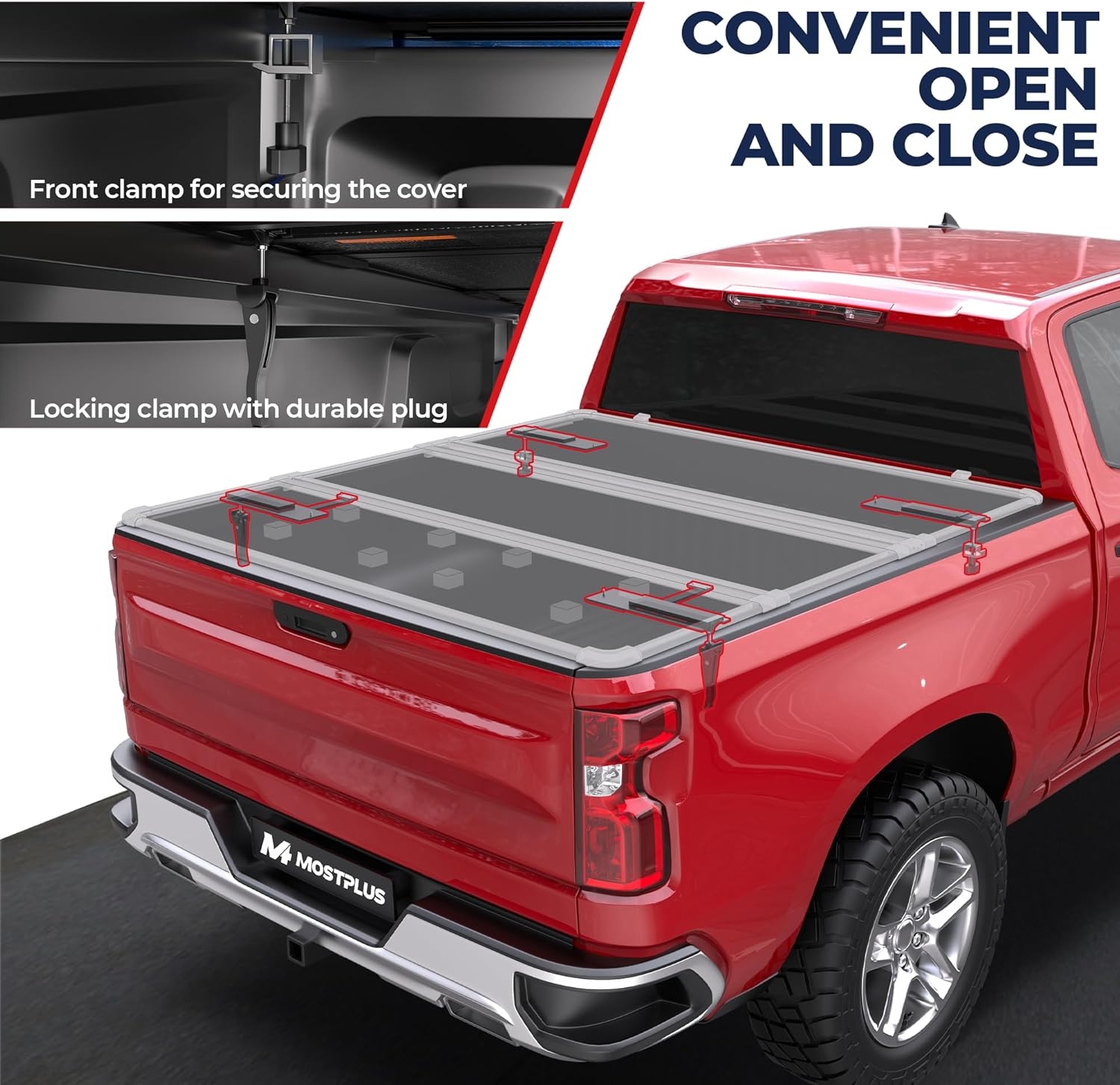 MOSTPLUS Roll-Up Soft Vinyl Truck Bed Tonneau Cover Compatible with 2020-2024 2025 Chevy Chevrolet Silverado GMC Sierra 2500 3500 HD 6.8 FT Bed Fleetside-82.2 Inch - Image 17