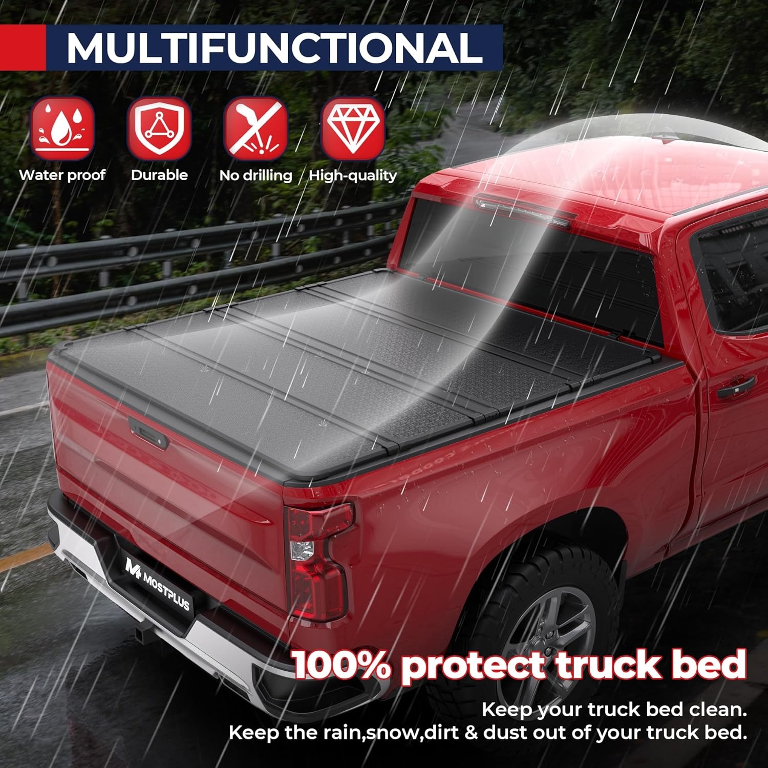 MOSTPLUS Roll-Up Soft Vinyl Truck Bed Tonneau Cover Compatible with 2020-2024 2025 Chevy Chevrolet Silverado GMC Sierra 2500 3500 HD 6.8 FT Bed Fleetside-82.2 Inch - Image 26