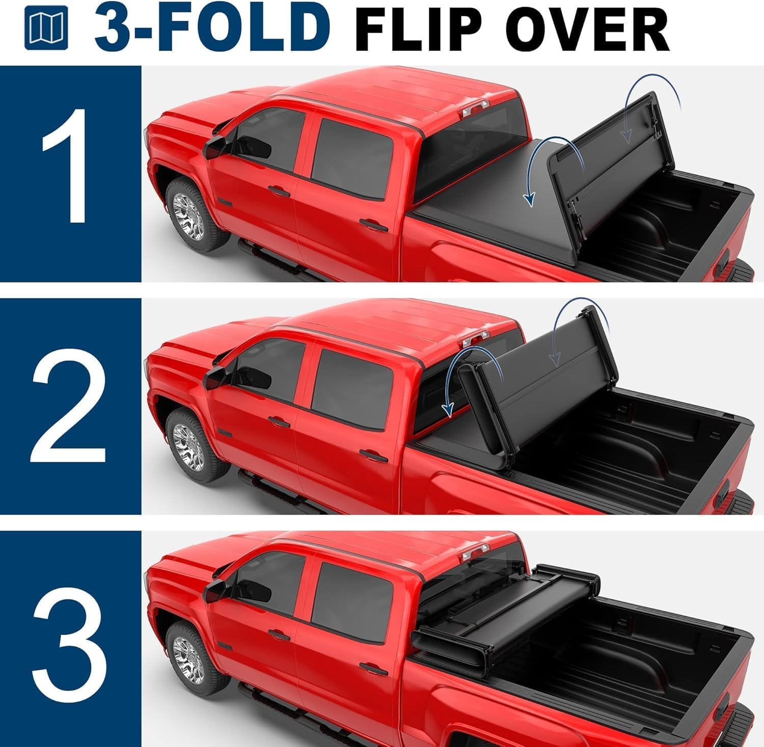 MOSTPLUS Roll-Up Soft Vinyl Truck Bed Tonneau Cover Compatible with 2020-2024 2025 Chevy Chevrolet Silverado GMC Sierra 2500 3500 HD 6.8 FT Bed Fleetside-82.2 Inch - Image 35