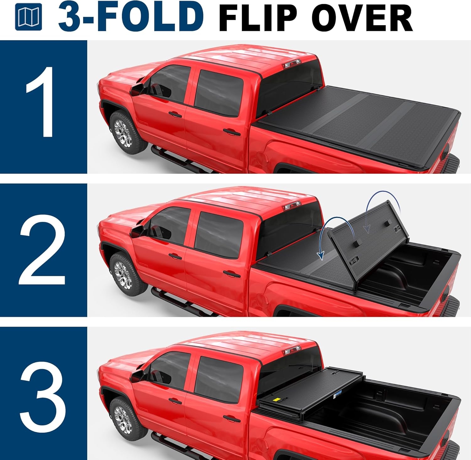 MOSTPLUS Roll-Up Soft Vinyl Truck Bed Tonneau Cover Compatible with 2020-2024 2025 Chevy Chevrolet Silverado GMC Sierra 2500 3500 HD 6.8 FT Bed Fleetside-82.2 Inch - Image 40