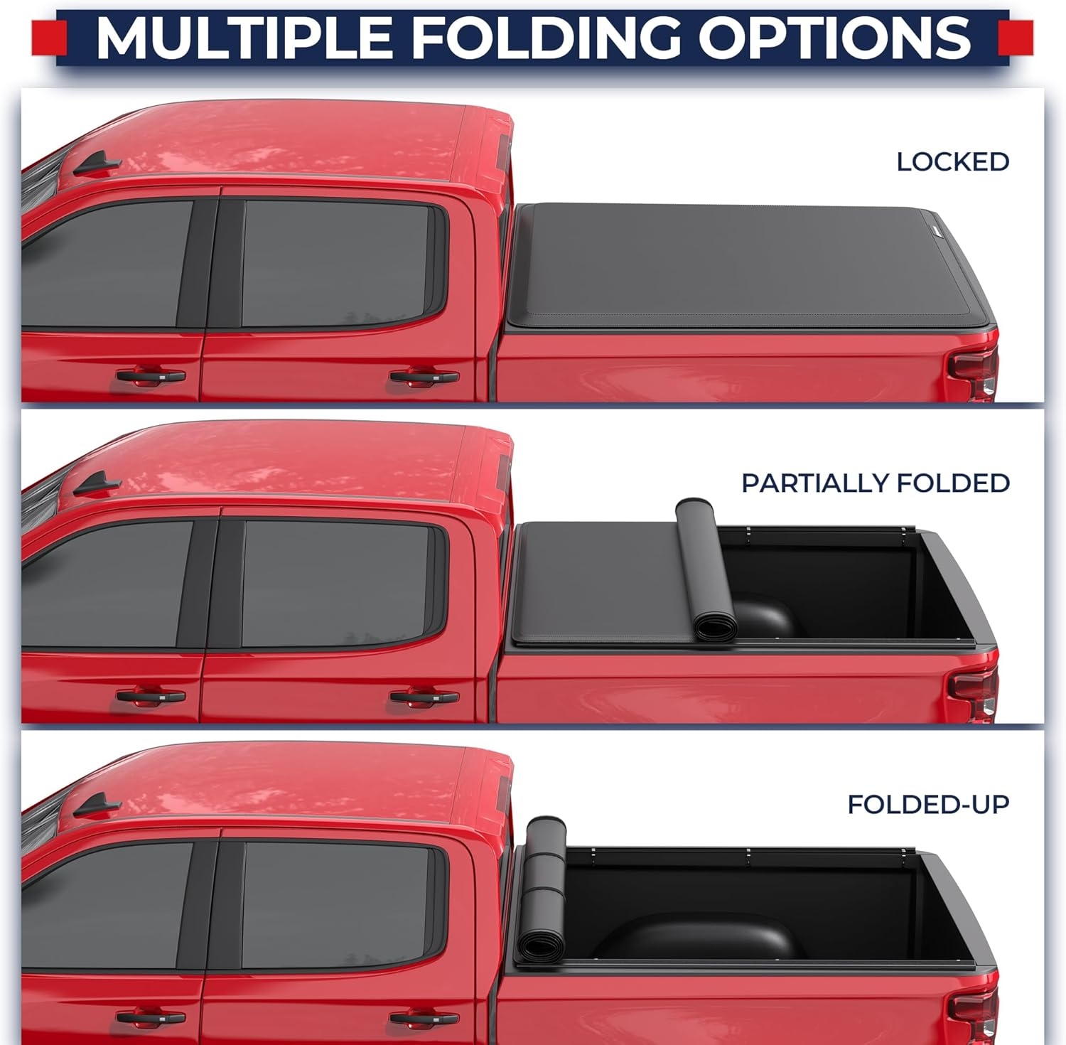 MOSTPLUS Roll-Up Soft Vinyl Truck Bed Tonneau Cover Compatible with 2020-2024 2025 Chevy Chevrolet Silverado GMC Sierra 2500 3500 HD 6.8 FT Bed Fleetside-82.2 Inch - Image 42
