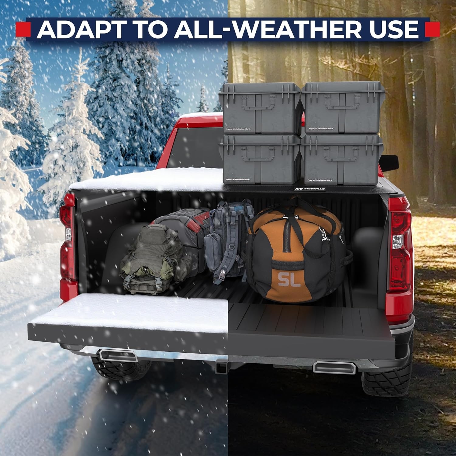 MOSTPLUS Roll-Up Soft Vinyl Truck Bed Tonneau Cover Compatible with 2020-2024 2025 Chevy Chevrolet Silverado GMC Sierra 2500 3500 HD 6.8 FT Bed Fleetside-82.2 Inch - Image 43