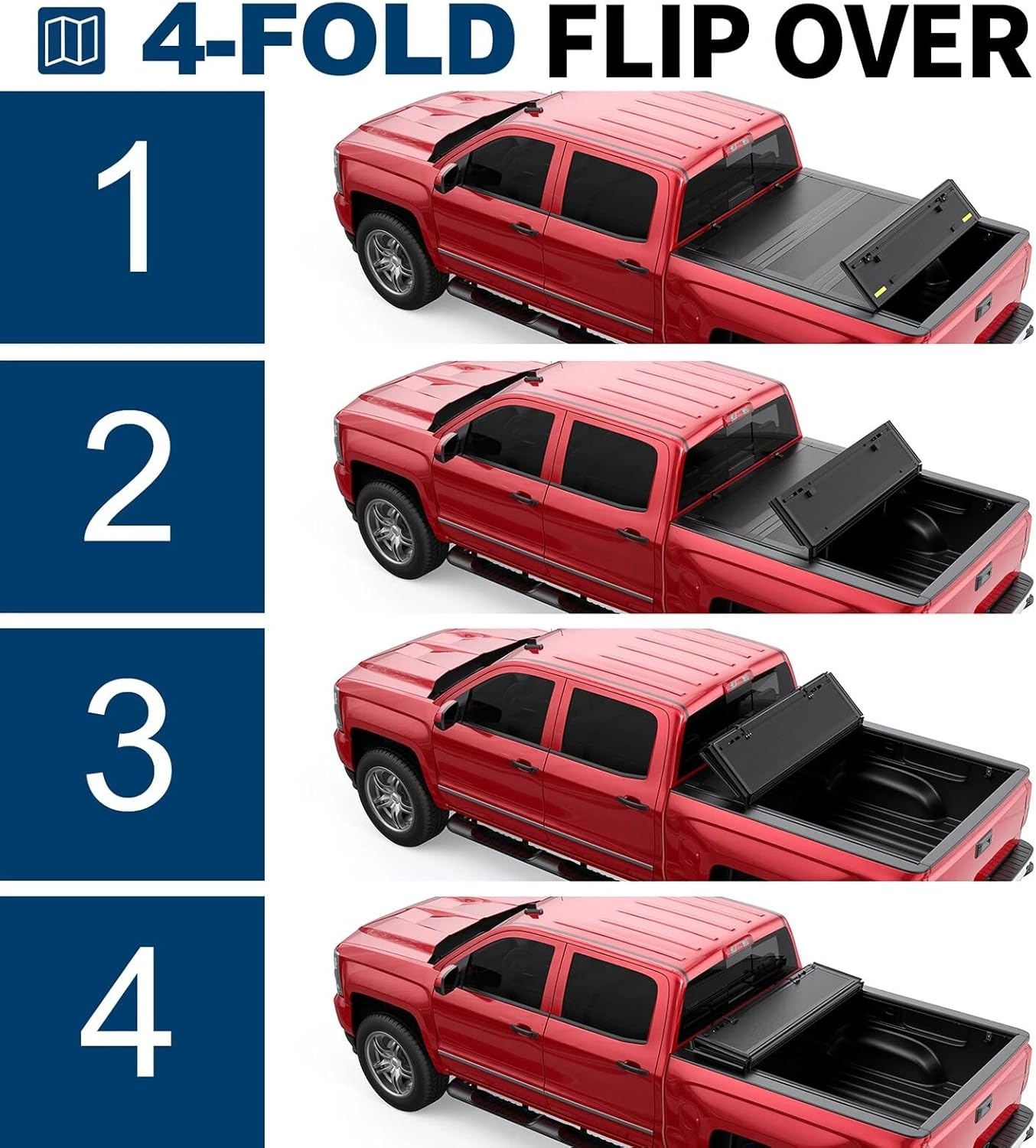 MOSTPLUS Roll-Up Soft Vinyl Truck Bed Tonneau Cover Compatible with 2020-2024 2025 Chevy Chevrolet Silverado GMC Sierra 2500 3500 HD 6.8 FT Bed Fleetside-82.2 Inch - Image 50