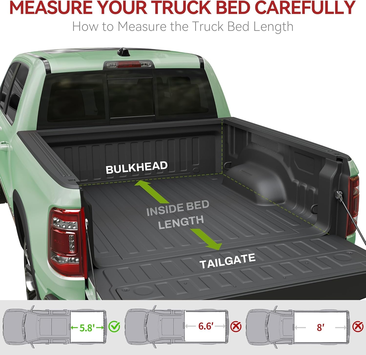 LEDKINGDOMUS Soft Tri-Fold Truck Bed Cover Fits for Chevy Silverado/GMC Sierra 1500 New Body Style 2019-2025 | 5'9" (70") Bed Without Multi-Flex Tailgate - Image 2