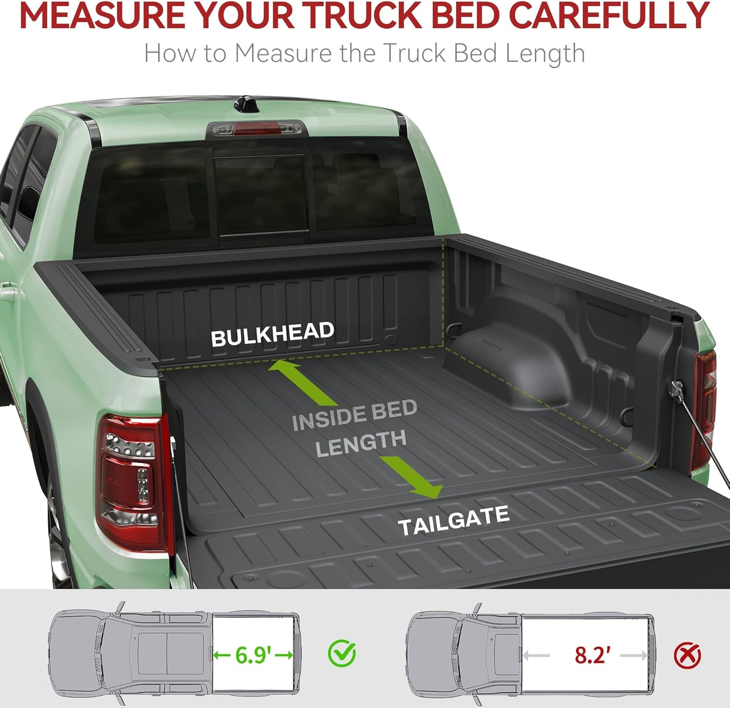 LEDKINGDOMUS Soft Tri-Fold Truck Bed Cover Fits for Chevy Silverado/GMC Sierra 1500 New Body Style 2019-2025 | 5'9" (70") Bed Without Multi-Flex Tailgate - Image 11