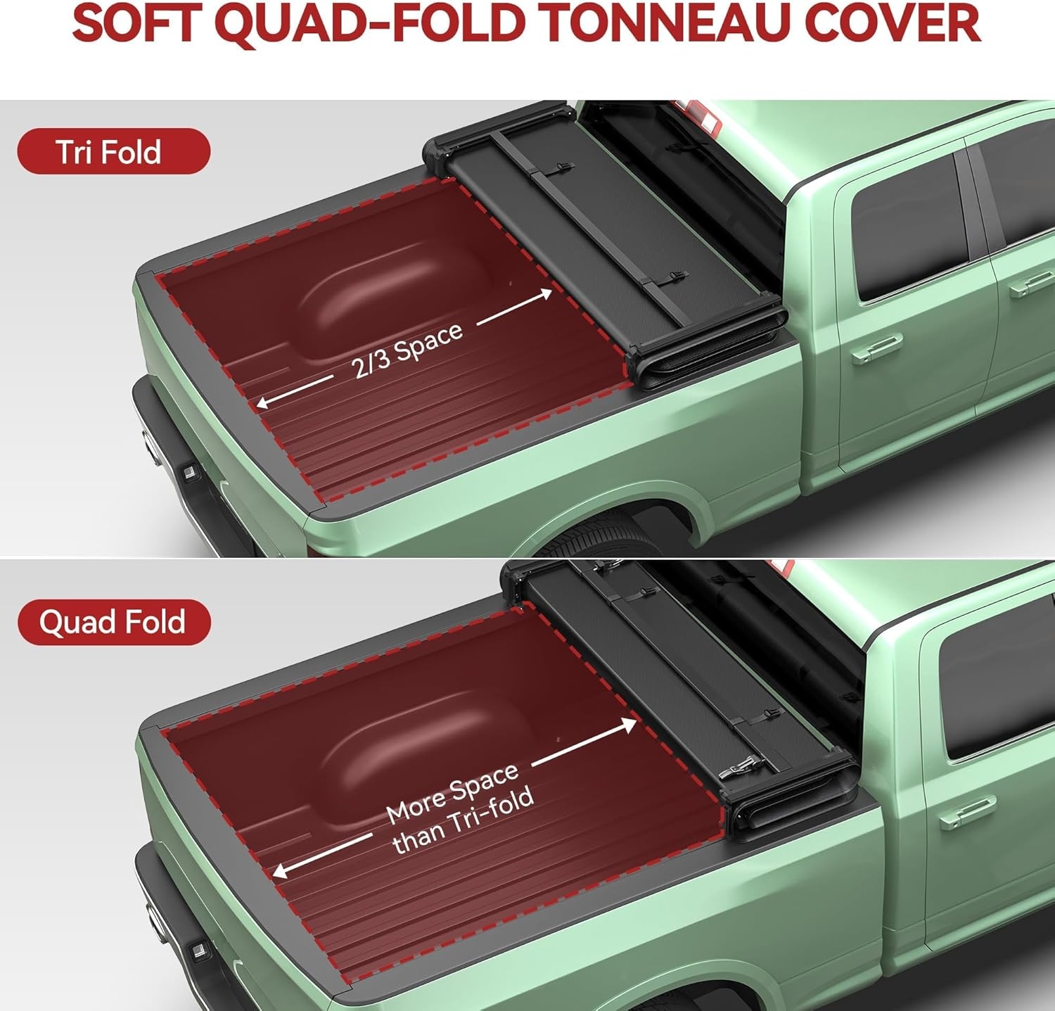 LEDKINGDOMUS Soft Tri-Fold Truck Bed Cover Fits for Chevy Silverado/GMC Sierra 1500 New Body Style 2019-2025 | 5'9" (70") Bed Without Multi-Flex Tailgate - Image 30