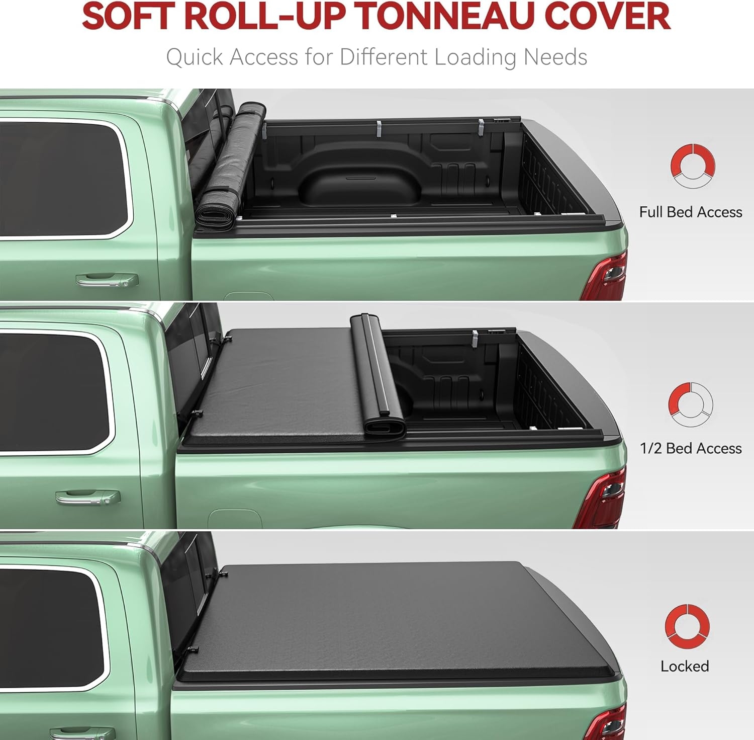 LEDKINGDOMUS Soft Tri-Fold Truck Bed Cover Fits for Chevy Silverado/GMC Sierra 1500 New Body Style 2019-2025 | 5'9" (70") Bed Without Multi-Flex Tailgate - Image 37