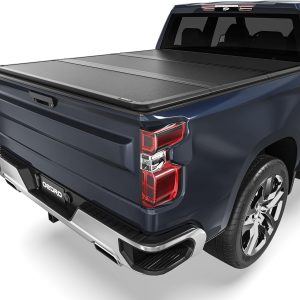OEDRO FRP Hard Tri-fold Truck Bed Tonneau Cover Compatible with 2019-2025 Chevy Silverado 1500 / GMC Sierra 1500 New Body Style, 5.8 Feet Bed w/o Multi-Flex Tailgate