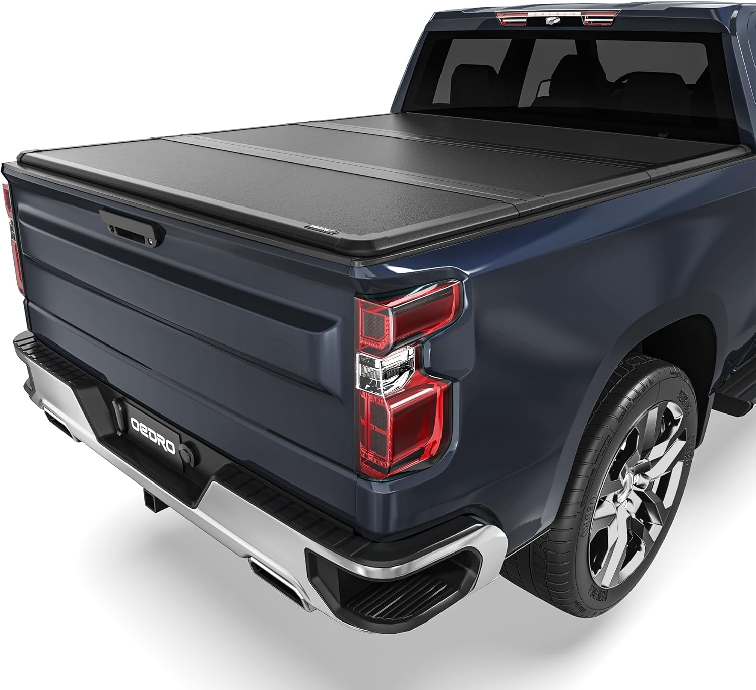OEDRO FRP Hard Tri-fold Truck Bed Tonneau Cover Compatible with 2019-2025 Chevy Silverado 1500 / GMC Sierra 1500 New Body Style, 5.8 Feet Bed w/o Multi-Flex Tailgate
