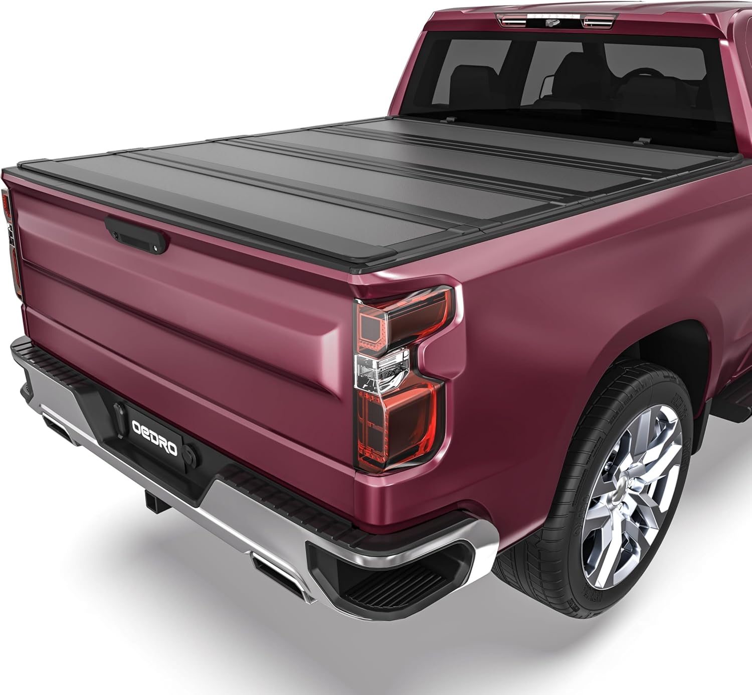 OEDRO FRP Hard Tri-fold Truck Bed Tonneau Cover Compatible with 2019-2025 Chevy Silverado 1500 / GMC Sierra 1500 New Body Style, 5.8 Feet Bed w/o Multi-Flex Tailgate - Image 10
