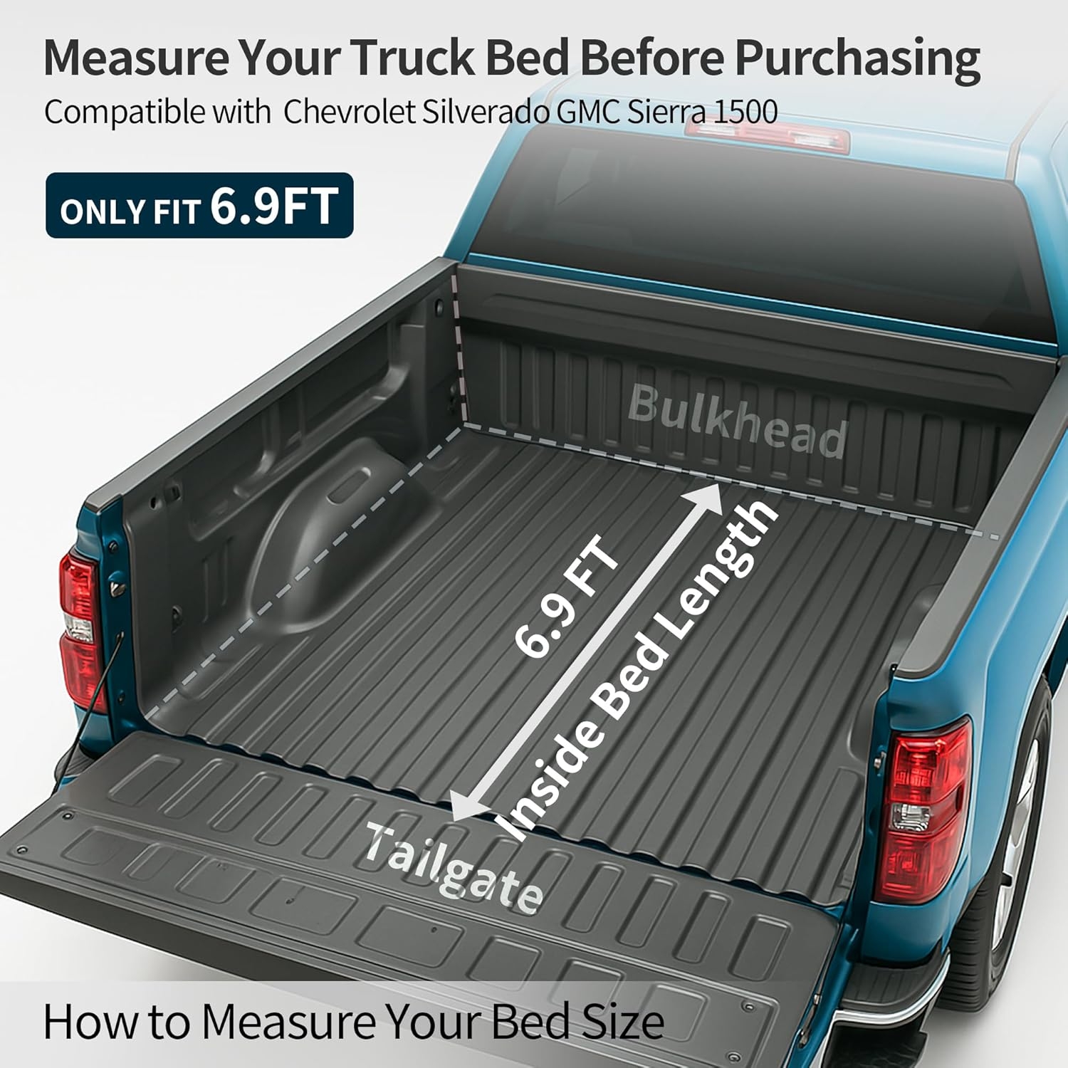 OEDRO FRP Hard Tri-fold Truck Bed Tonneau Cover Compatible with 2019-2025 Chevy Silverado 1500 / GMC Sierra 1500 New Body Style, 5.8 Feet Bed w/o Multi-Flex Tailgate - Image 35