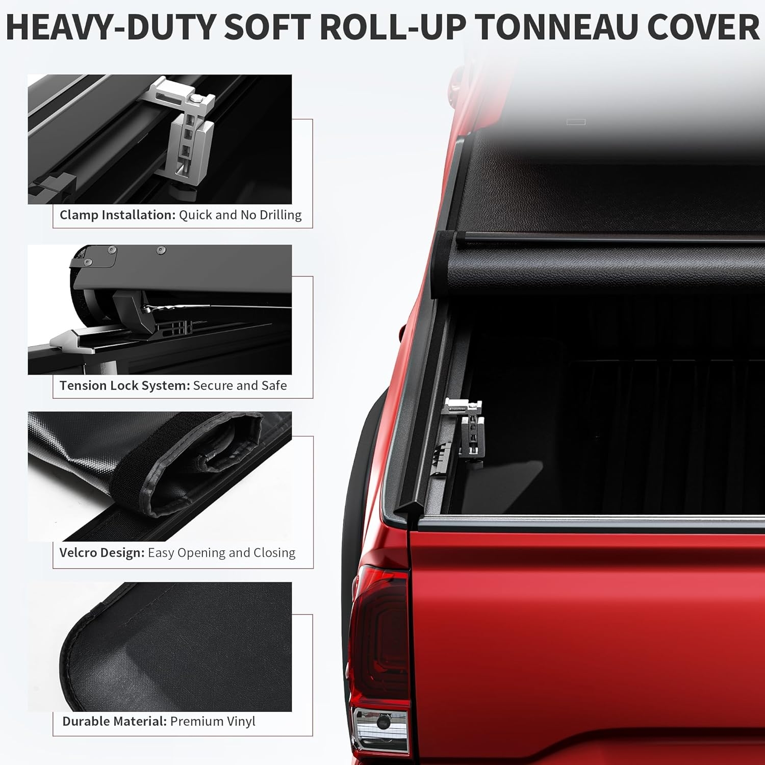 OEDRO FRP Hard Tri-fold Truck Bed Tonneau Cover Compatible with 2019-2025 Chevy Silverado 1500 / GMC Sierra 1500 New Body Style, 5.8 Feet Bed w/o Multi-Flex Tailgate - Image 67