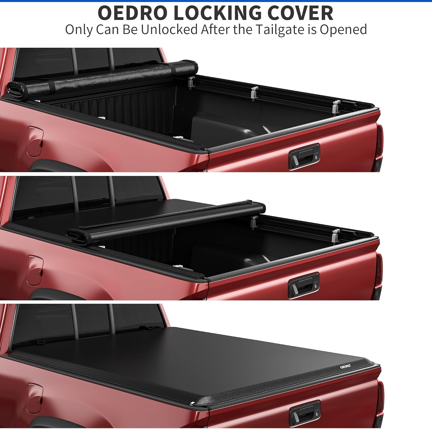 OEDRO FRP Hard Tri-fold Truck Bed Tonneau Cover Compatible with 2019-2025 Chevy Silverado 1500 / GMC Sierra 1500 New Body Style, 5.8 Feet Bed w/o Multi-Flex Tailgate - Image 68
