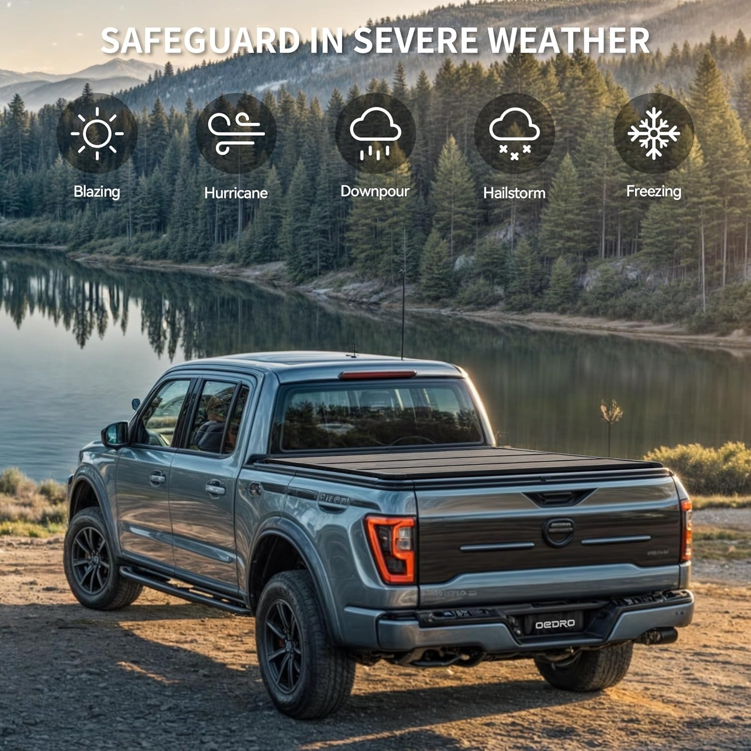 OEDRO FRP Hard Tri-fold Truck Bed Tonneau Cover Compatible with 2019-2025 Chevy Silverado 1500 / GMC Sierra 1500 New Body Style, 5.8 Feet Bed w/o Multi-Flex Tailgate - Image 74