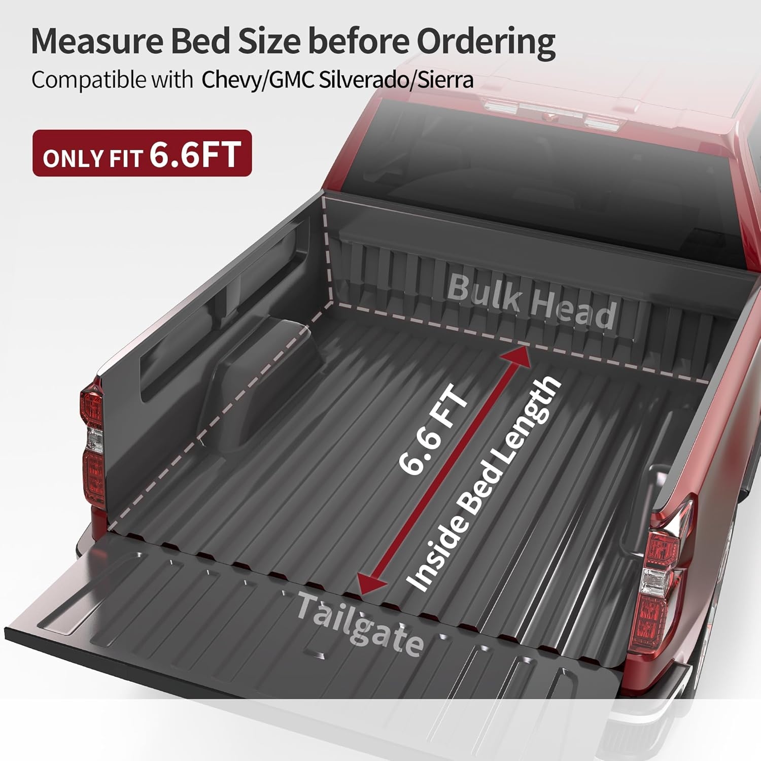 OEDRO FRP Hard Tri-fold Truck Bed Tonneau Cover Compatible with 2019-2025 Chevy Silverado 1500 / GMC Sierra 1500 New Body Style, 5.8 Feet Bed w/o Multi-Flex Tailgate - Image 81