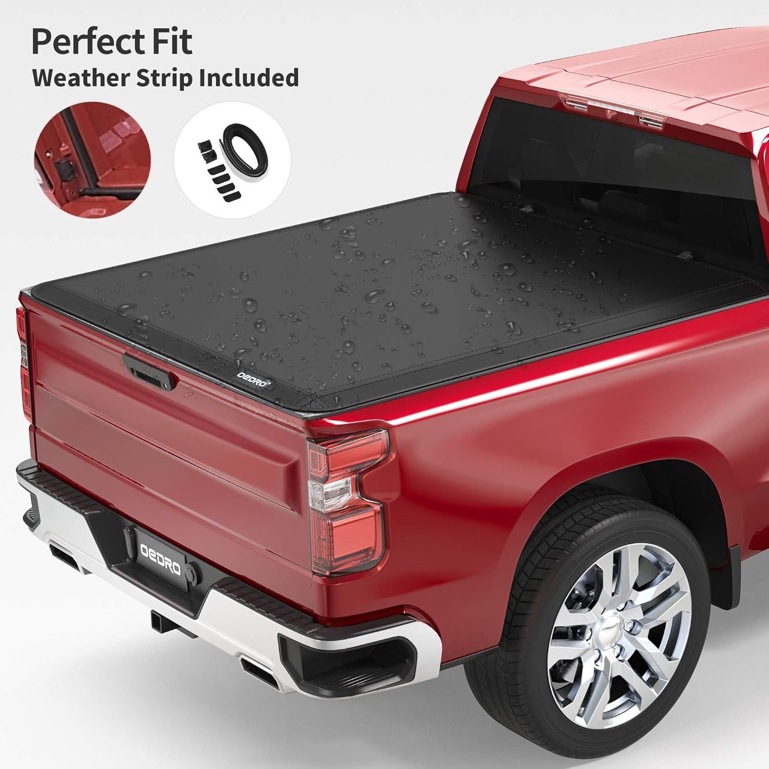 OEDRO FRP Hard Tri-fold Truck Bed Tonneau Cover Compatible with 2019-2025 Chevy Silverado 1500 / GMC Sierra 1500 New Body Style, 5.8 Feet Bed w/o Multi-Flex Tailgate - Image 116