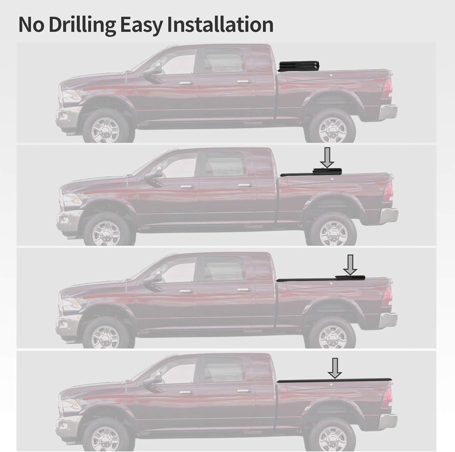 OEDRO FRP Hard Tri-fold Truck Bed Tonneau Cover Compatible with 2019-2025 Chevy Silverado 1500 / GMC Sierra 1500 New Body Style, 5.8 Feet Bed w/o Multi-Flex Tailgate - Image 120