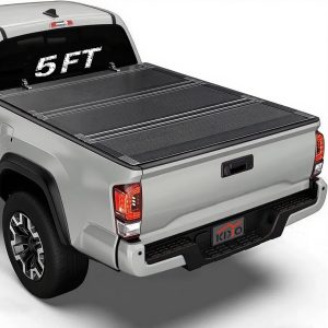 Kikito Flip-Up Tonneau Cover for 2016-2023 Tacoma with 5-ft Bed (60.5″) | FRP Hard Folding Truck Bed Cover | No-Drill | 100% Bed Access