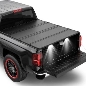 Hard Quad Truck Bed Tonneau Cover for 2014-2018 Chevy Silverado GMC 1500, 2015-2018 Silverado/Sierra 2500 3500 HD, Fleetside – 5.8 FT Aluminum Short Bed – 69.3 inch