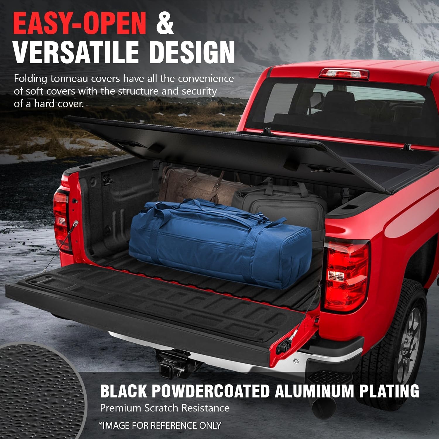 DNA MOTORING New Upgrade Truck Bed Top Hard Solid Tri-Fold Tonneau Cover Compatible with 14-18 Silverado Sierra 1500/15-19 Silverado Sierra 2500HD 3500HD 6.5' Bed, TTC-HARD-038 - Image 4