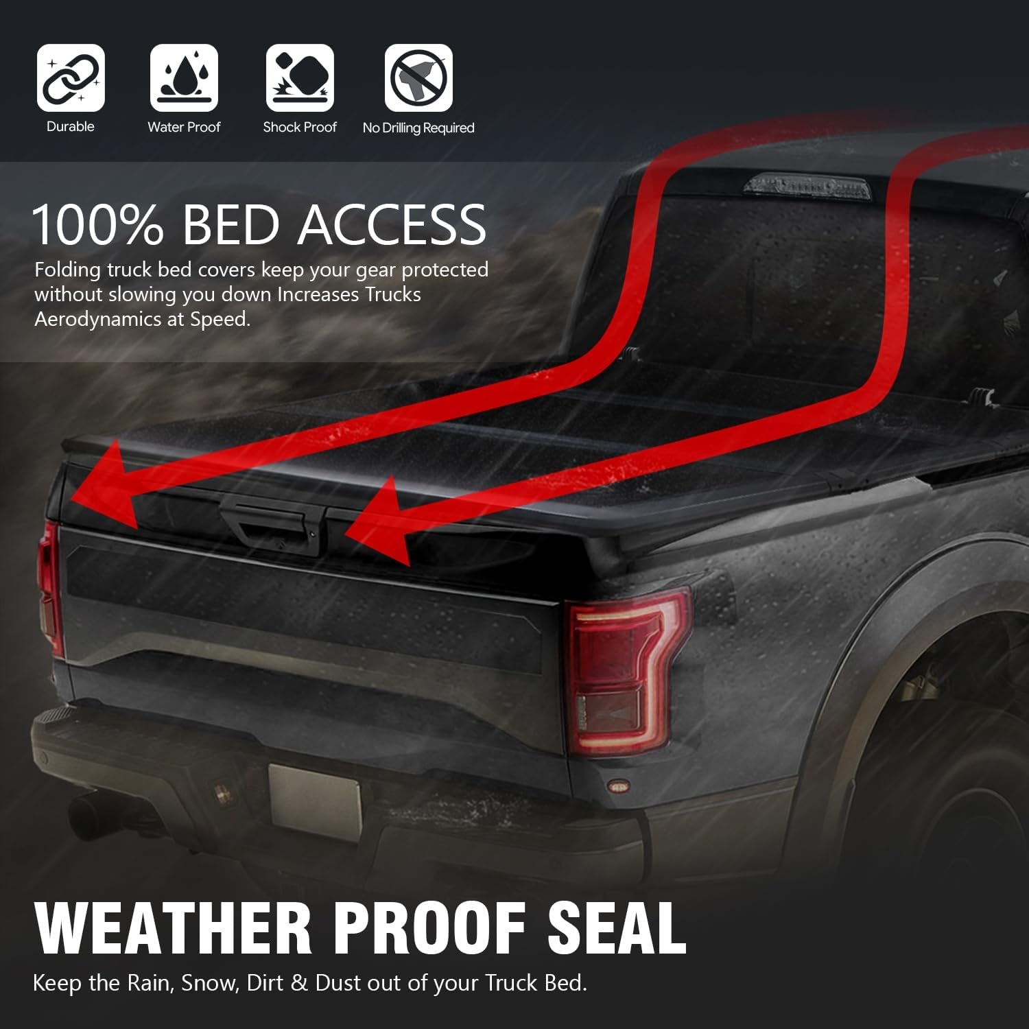 DNA MOTORING New Upgrade Truck Bed Top Hard Solid Tri-Fold Tonneau Cover Compatible with 14-18 Silverado Sierra 1500/15-19 Silverado Sierra 2500HD 3500HD 6.5' Bed, TTC-HARD-038 - Image 6