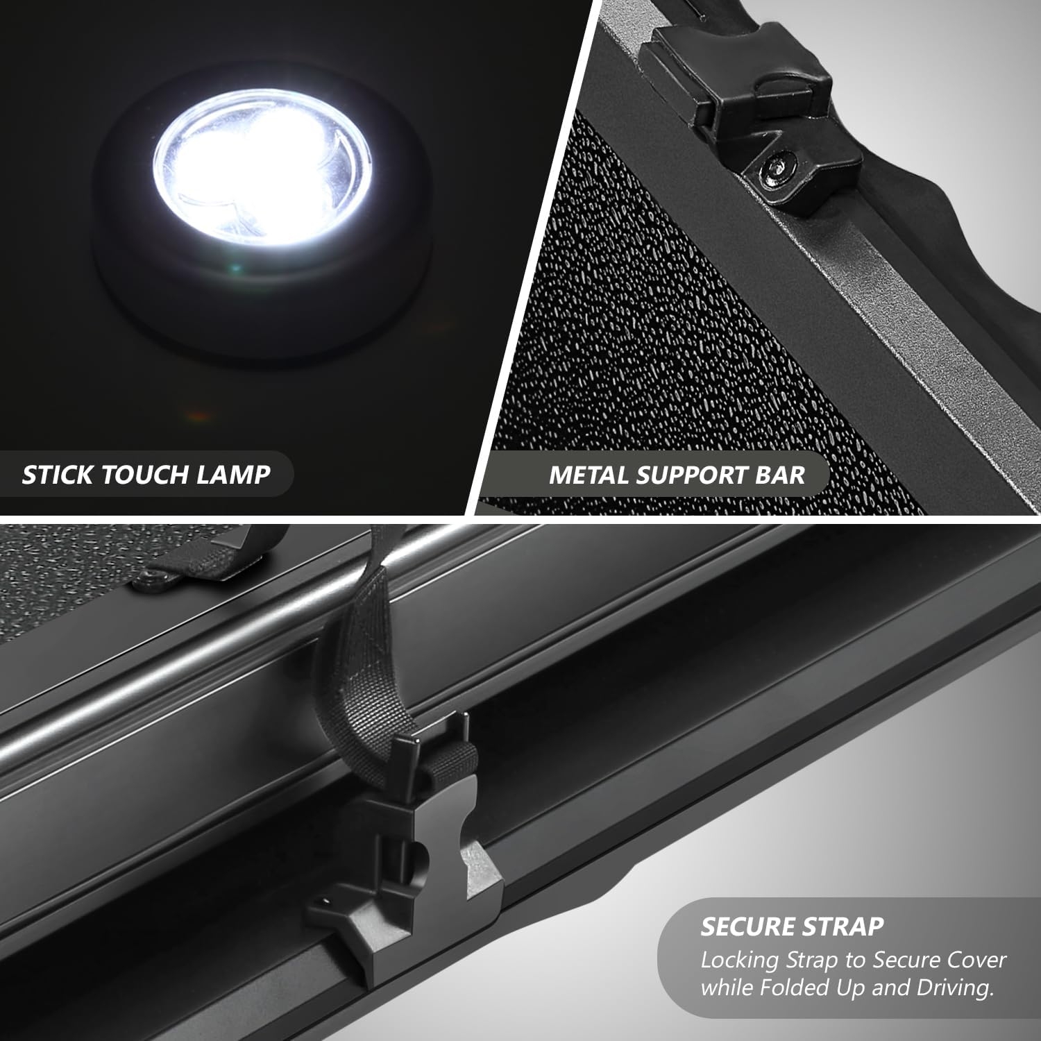 DNA MOTORING New Upgrade Truck Bed Top Hard Solid Tri-Fold Tonneau Cover Compatible with 14-18 Silverado Sierra 1500/15-19 Silverado Sierra 2500HD 3500HD 6.5' Bed, TTC-HARD-038 - Image 9