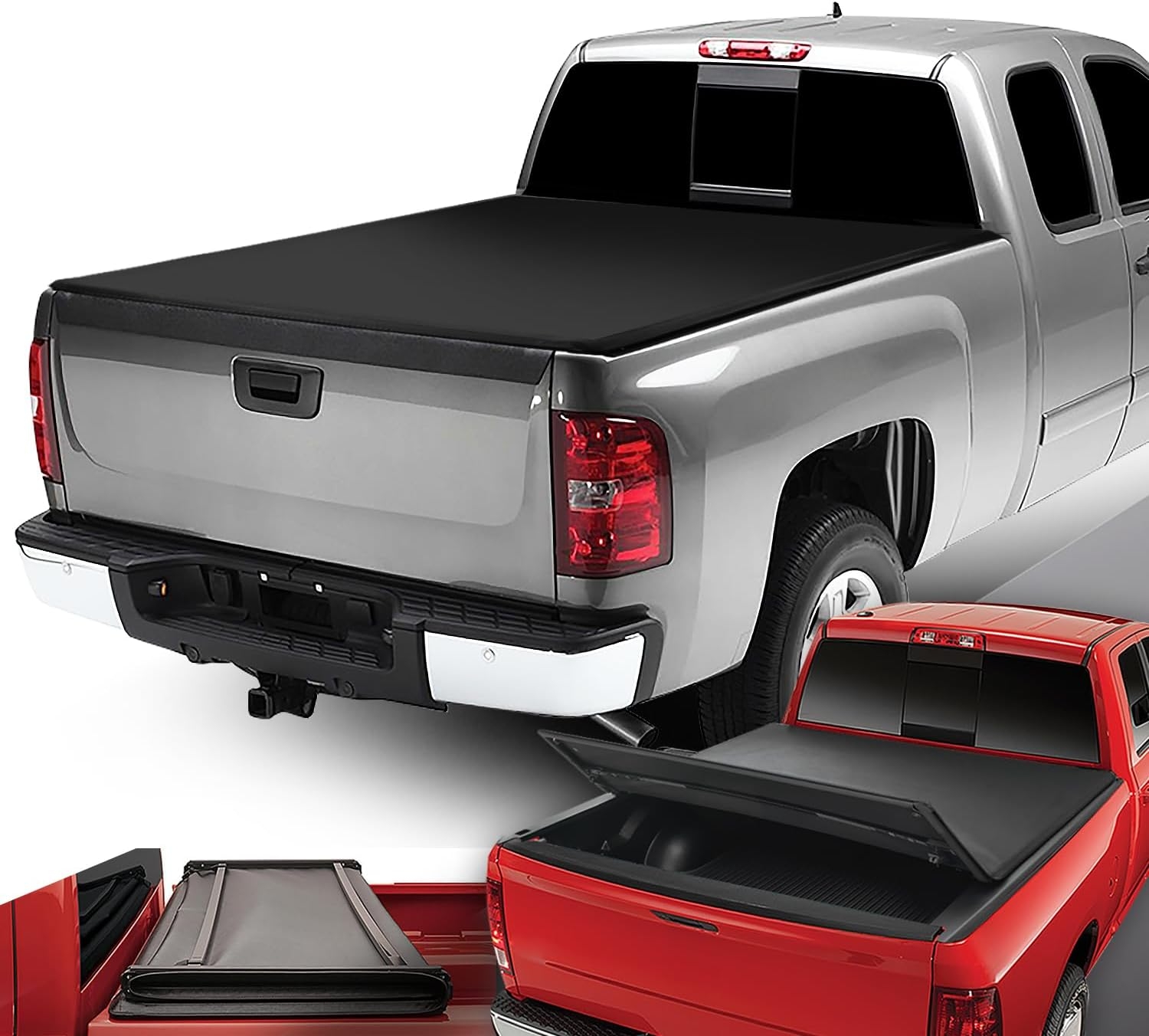 DNA MOTORING New Upgrade Truck Bed Top Hard Solid Tri-Fold Tonneau Cover Compatible with 14-18 Silverado Sierra 1500/15-19 Silverado Sierra 2500HD 3500HD 6.5' Bed, TTC-HARD-038 - Image 45
