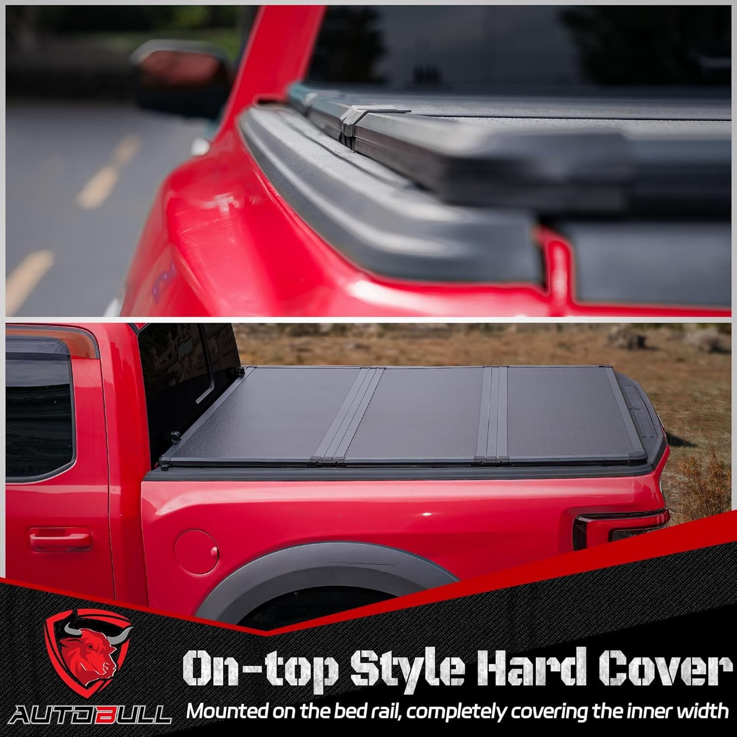 Hard Top Tri Fold tonneau Cover Compatible with 1994-2025 Dodge Ram 1500 2500 3500 8ft Bed (96.3"), Alloy Steel and Fiberglass Made - Image 2
