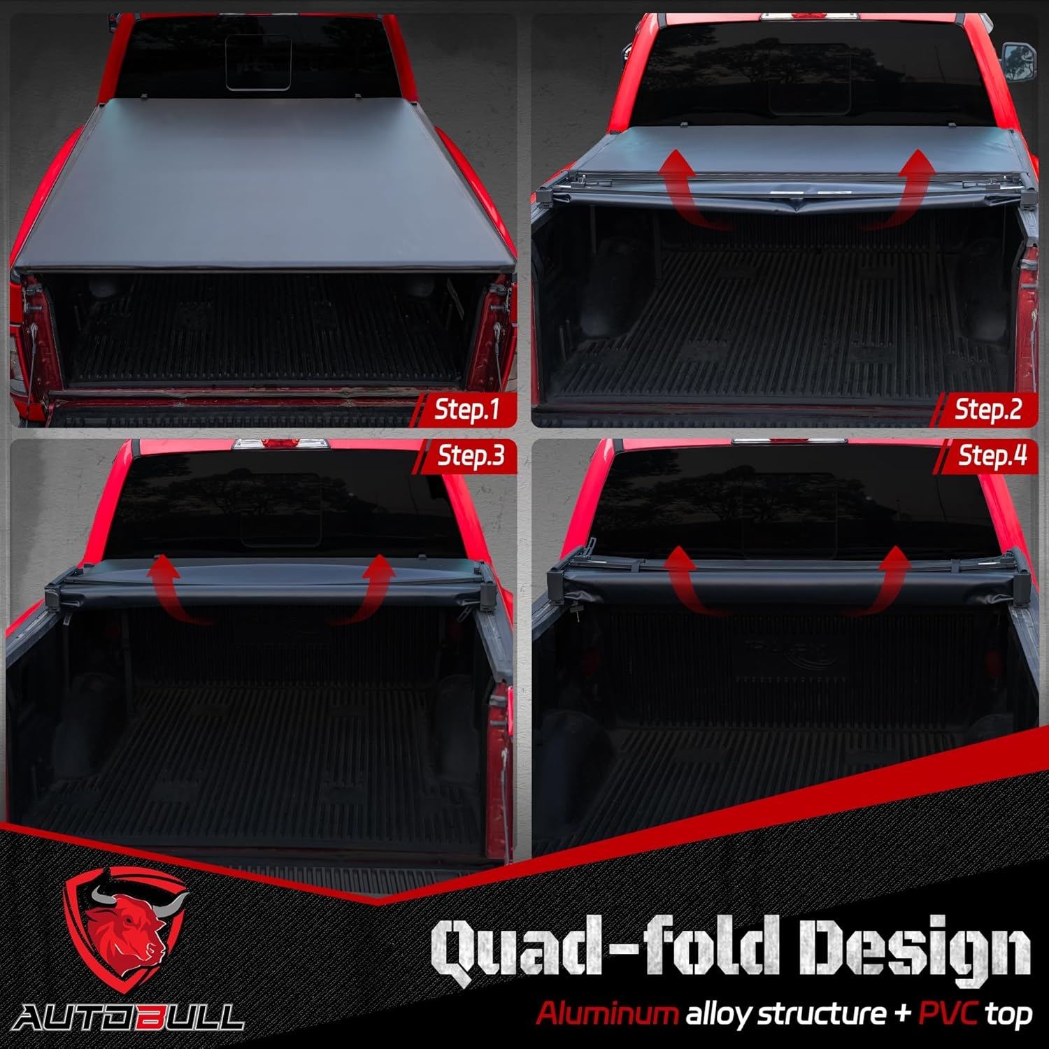 Hard Top Tri Fold tonneau Cover Compatible with 1994-2025 Dodge Ram 1500 2500 3500 8ft Bed (96.3"), Alloy Steel and Fiberglass Made - Image 10
