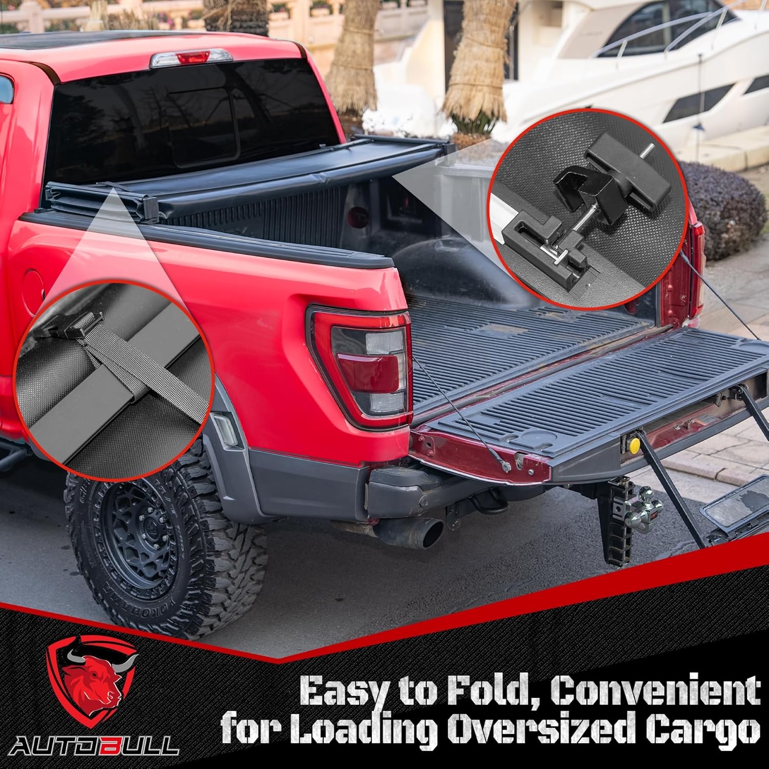 Hard Top Tri Fold tonneau Cover Compatible with 1994-2025 Dodge Ram 1500 2500 3500 8ft Bed (96.3"), Alloy Steel and Fiberglass Made - Image 23