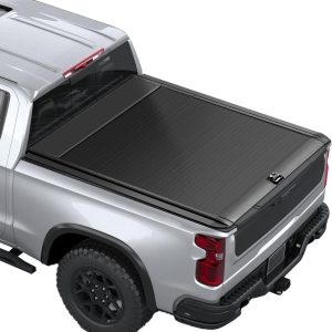 Retractable Truck Bed Tonneau Cover for 2014 2015 2016 2017 2018 2019 2020 2021 2022 2023 2024 2025 Chevy Silverado/GMC Sierra 1500 (5’8″ /69″ Bed) Truck Bed Cover Password Lock