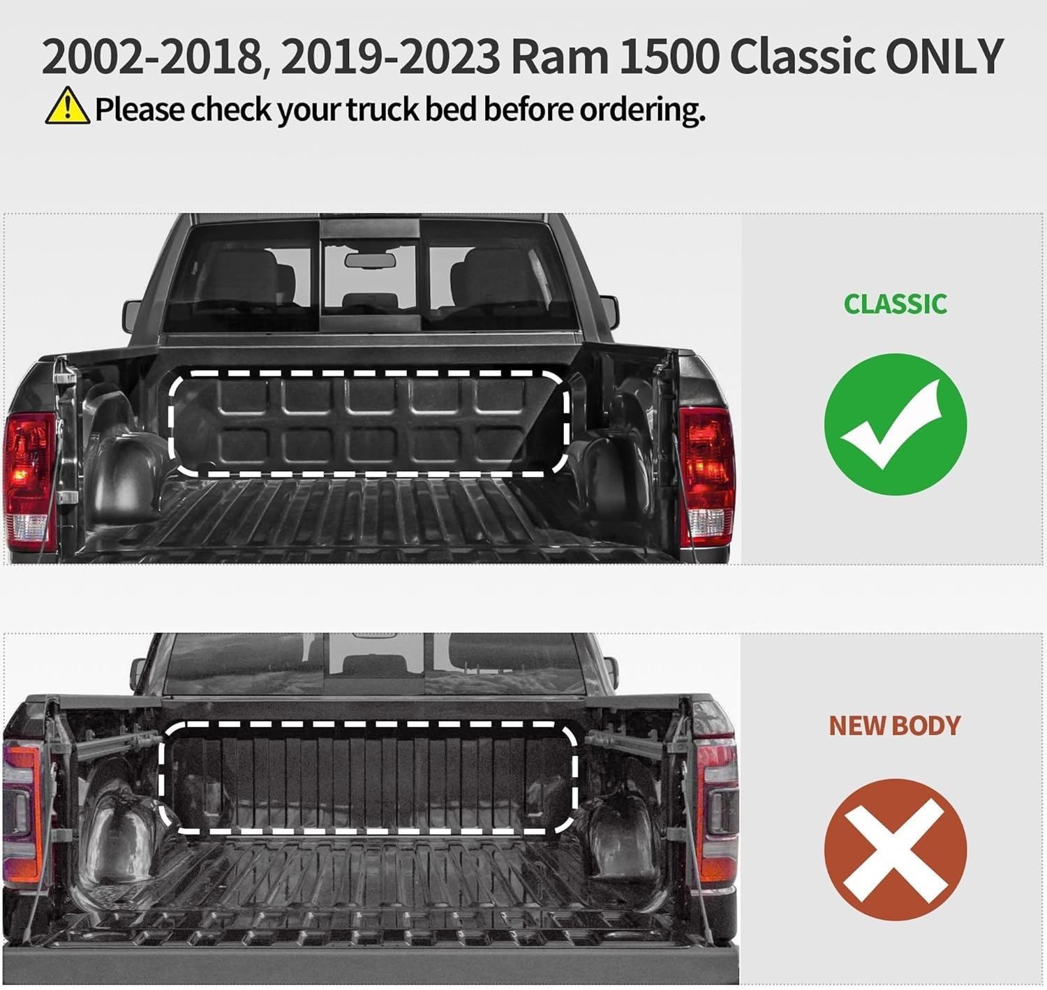 OEDRO Quad Fold Hard Truck Bed Tonneau Cover Fit for Dodge Ram 1500 Classic 2009-2024, Fit for Ram 1500 New Body 2019-2025 with 5.7ft Bed, Black - Image 18